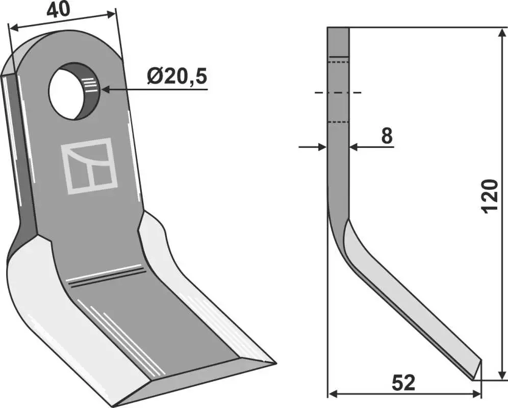 Y-Messer 120x40mm